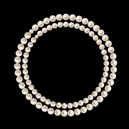 Photo of two concentric string of pearls